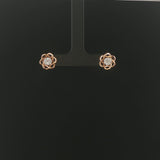 18k Rose Gold and 0.50cttw Cluster Diamond Vintage Floral Stud Earrings
