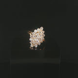 14k Yellow Gold and 1cttw Diamond Ladies Cluster Ring Size 8.25