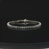 14k White Gold and 3.5cttw Diamond Vintage Tennis Bracelet Italy 6.75"