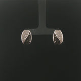 14k White Gold and 1cttw Black and White Diamond Huggie Earrings
