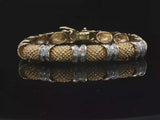 14k Yellow and White Gold 31.6g Vintage Heavy Diamond Bracelet 7"