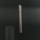 14k White Gold and 0.75cttw Diamond Heart Charm Link Bracelet 7.25"