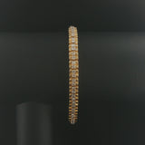 14k Yellow Gold and 2cttw Diamond 19.4g Ladies Fancy Link Bracelet 7"