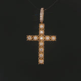 14k Yellow Gold and 0.50cttw Diamond Vintage Cross Pendant 1.5"
