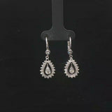 18k White Gold and 1.25cttw Diamond Vintage Drop Dangle Earrings 1.25"