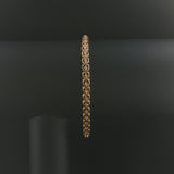14k Yellow Gold and Diamond Vintage Heart Link Bracelet 7"