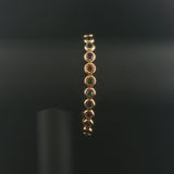 14k Yellow Gold 16.6g Bezel Set Multi Gemstone Circle Link Bracelet 7.25"