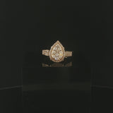 14k Yellow Gold and 0.50cttw Diamond Pear Shaped Cluster Ring Size 7