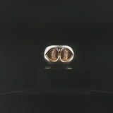 14k Yellow Gold and 0.15cttw Diamond Fancy Band Ring Size 9