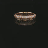 18k Rose Gold and 0.50cttw Diamond Two Row Band Ring Size 5.25