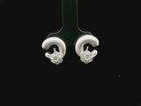 18k White Gold and Diamond 7.9g Vintage C Floral Stud Earrings