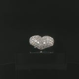 14k White Gold and 2.50cttw Pave Set Diamond Heart Ring Size 10