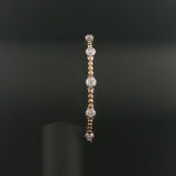 14k Yellow and White Gold 1cttw Diamond Station Bead Link Bracelet 7"