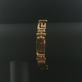 18k Yellow Gold Diamond and Sapphire 36.7g Greek Key Link Bracelet 7"