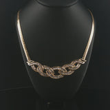 14k Yellow Gold and 2cttw Diamond Pendant Herringbone Link Necklace 18"