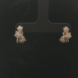 18k Yellow Gold and 1cttw Diamond Floral Stud Earrings