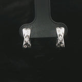 18k White Gold and Diamond Small Sold Crossover Huggie Earrings 0.50"
