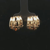 18k Yellow Gold 16g Solid Four Strand Abstract Huggie Earrings