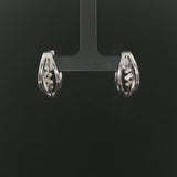 14k White Gold and 0.30cttw Baguette Diamond Hoop Earrings