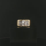 18k Yellow Gold and 2cttw Diamond Solid Heavy Vintage Men's Ring Size 10.25