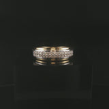 14k Yellow and White Gold 0.40cttw Diamond Men's 7mm Band Ring Size 9.5
