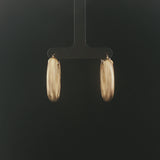 14k Yellow Gold 5.7g Hollow Thick Textured Hoop Earrings Italy 1.3"
