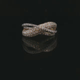 14k Yellow Gold and 2cttw Diamond Crossover Band Ring Size 8
