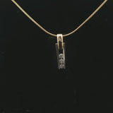 14k Yellow and White Gold 0.25cttw Diamond Slide Pendant Snake Link Necklace 16"