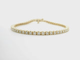 14k Yellow Gold and 2.5cttw Natural Diamond Tennis Bracelet 7"