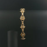 14k Yellow Gold and 1cttw Bezel Set Diamond Solid Vintage Link Bracelet 7.75"