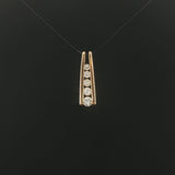 14k Yellow Gold and 1cttw Diamond Solid Bar Slide Pendant 1"