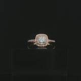 14k Rose Gold and 0.65cttw Diamond Halo Ring Size 8.75