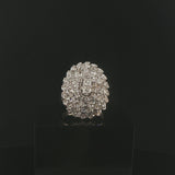14k White Gold and 1.50cttw Diamond Vintage Large Cluster Ring Size 8.5
