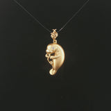 Steven Douglas 14k Yellow Gold Diamond Eye Manatee Pendant