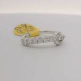 Brand New 14k White Gold and Diamond Fancy Band Ring Size 6.5