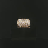14k Yellow Gold and 0.40cttw Domed Pave Band Ring Size 9