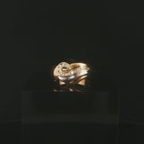 18k Yellow and White Gold 0.20cttw Diamond Swirl Ring Size 7