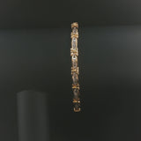 10k Yellow Gold 2cttw Baguette Diamond Fancy Link Bracelet 7"