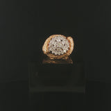 14k Yellow Gold and 1cttw Diamond 20g Heavy Vintage Fancy Ring Size 7.25