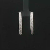 18k White Gold and 3.30cttw Diamond Solid 15.7g Inside Out Hoop Earrings Italy