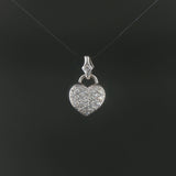 18k White Gold and 0.50cttw Diamonds Puffy Heart Pendant