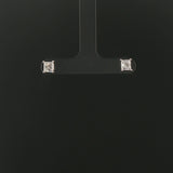 14k White Gold 1.07cttw Princess Cut Diamond Stud Earrings with GSI Cert