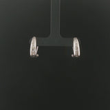 14k White Gold and 0.50cttw Baguette Diamond Hoop Huggie Earrings