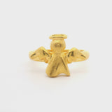 24k Pure Yellow Gold 4.7g Solid Angel Ring Size 4