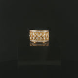 18k Yellow and White Gold 0.50cttw Diamond Vintage Ladies Band Ring Size 6.5