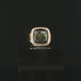 David Yurman Albion 18k Yellow Gold Prasiolite and Diamond Ring Size 7