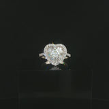 14k White Gold and 1cttw Diamond Heart Halo Ring Size 5.5