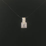 14k White and Yellow Gold and 0.50cttw Diamond Pendant 0.70"