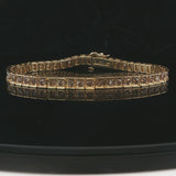 10k Yellow Gold and 2.5cttw Diamond Tennis Link Bracelet 7"