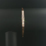14k Yellow Gold and 2cttw Diamond Bar Herringbone Link Bracelet 7"